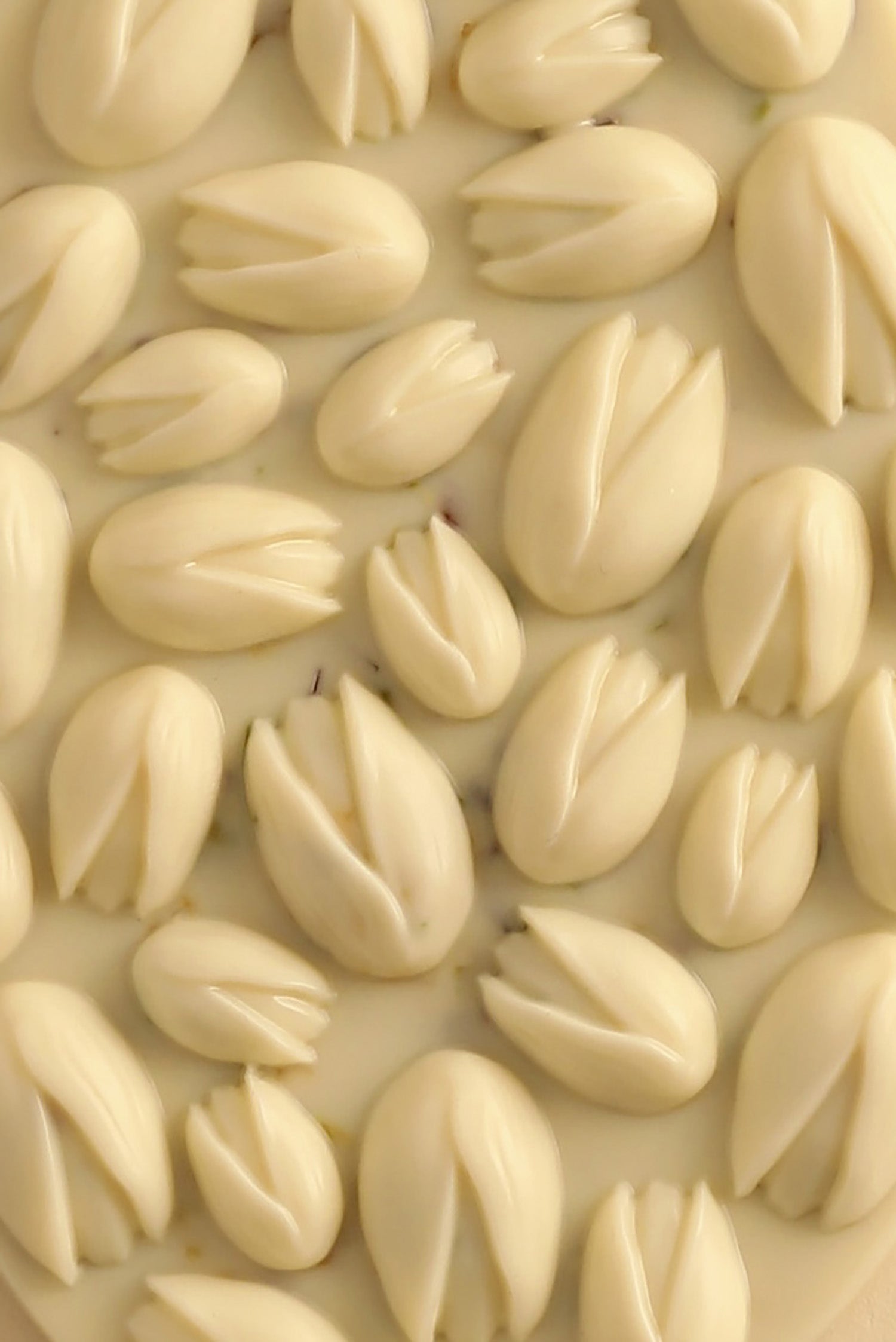 Mendiant pistachio and white chocolate tablet