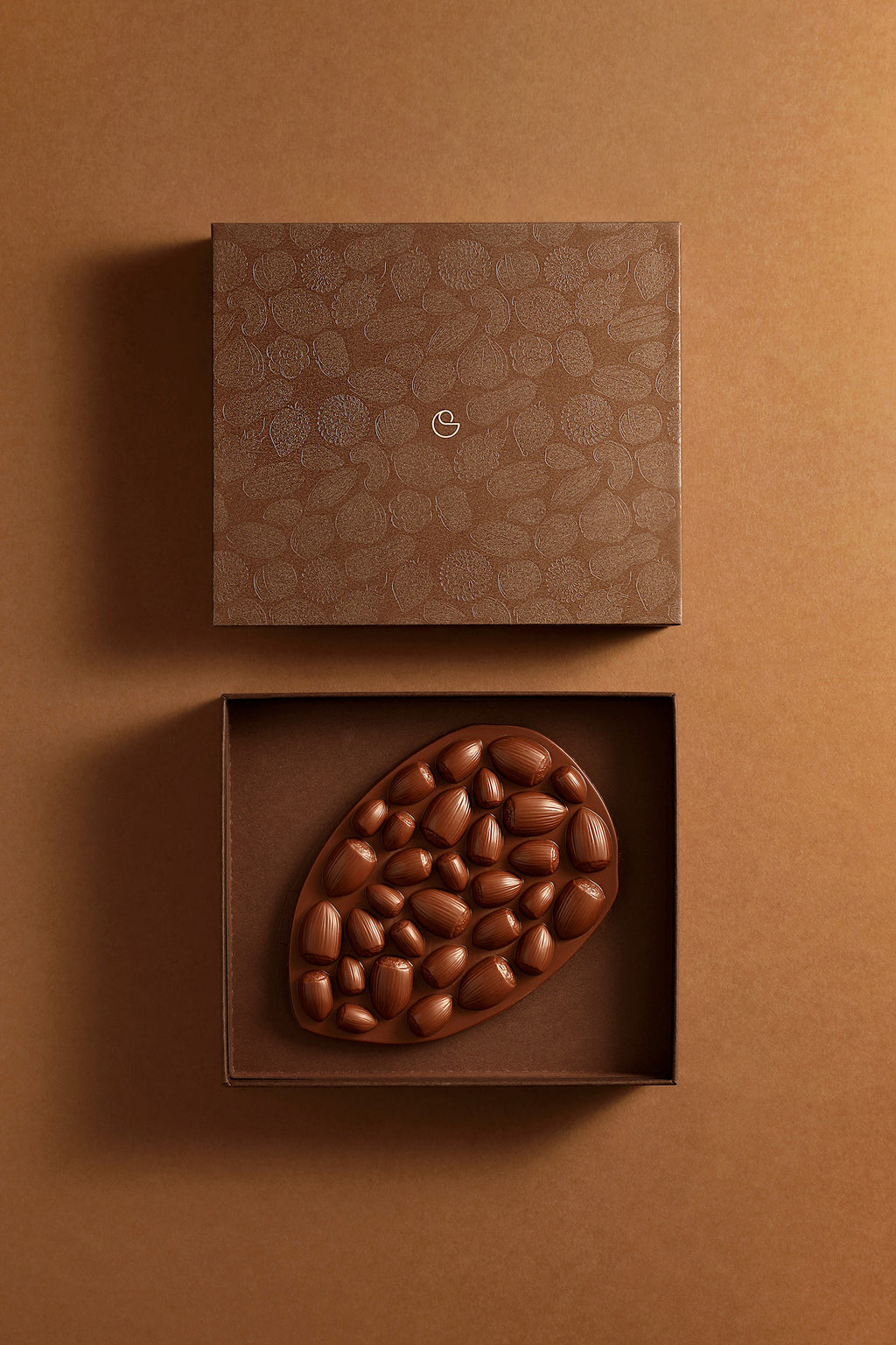 Milk chocolate hazelnut mendiant tablet