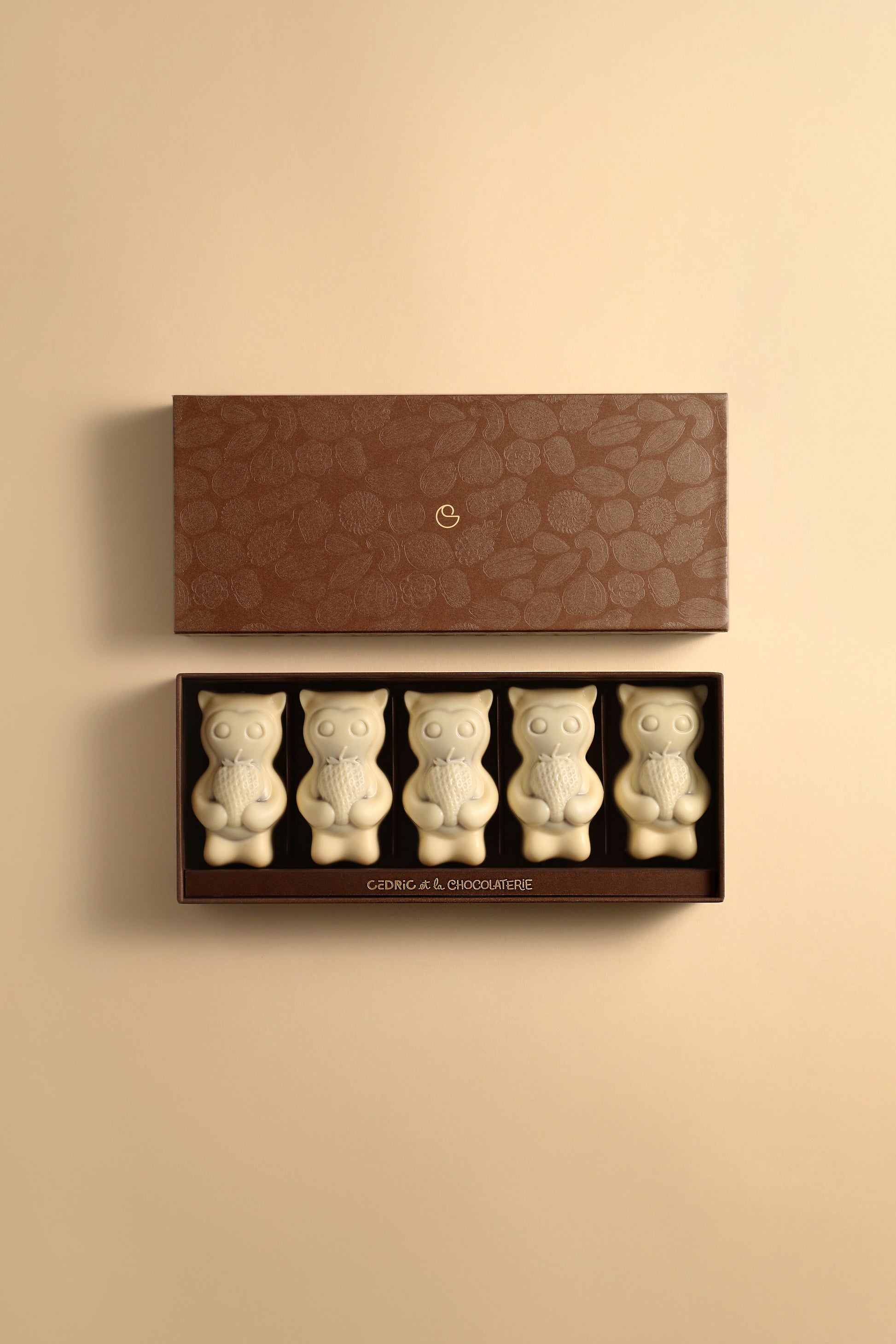 Cedrico vanille fraise 5 pièces chocolat blanc