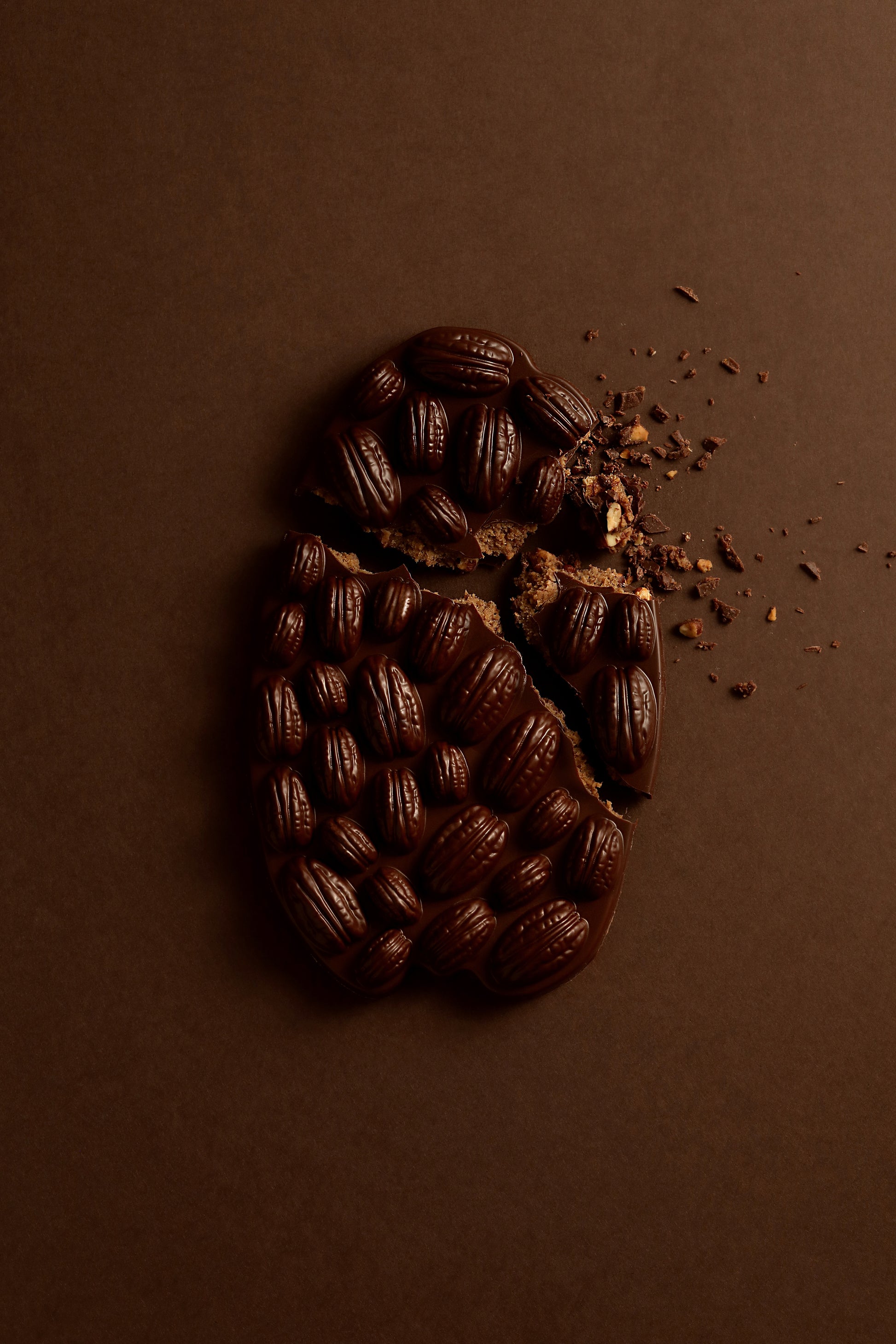 Tablette mendiant pécan chocolat noir