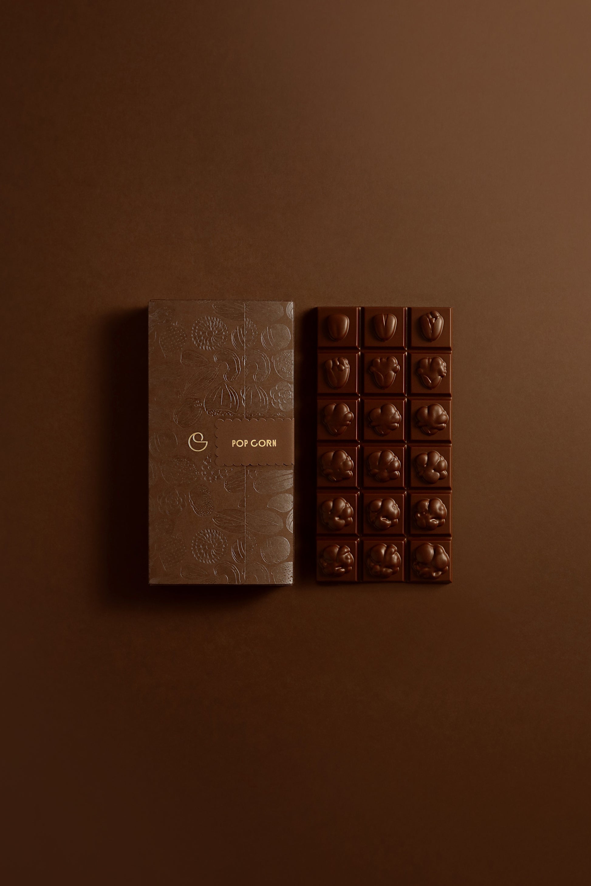 Tablette pop corn chocolat noir