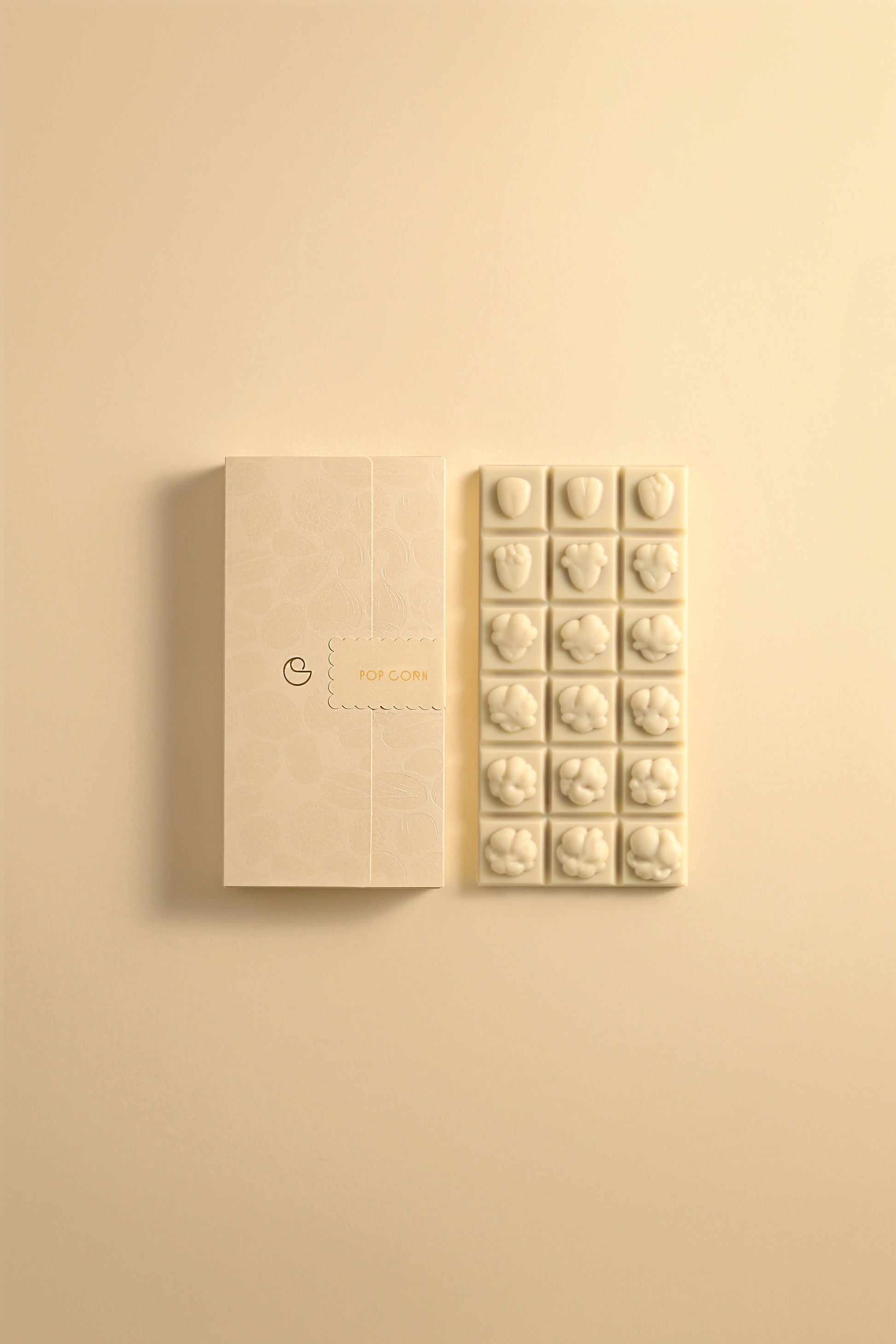 Tablette pop corn chocolat blanc
