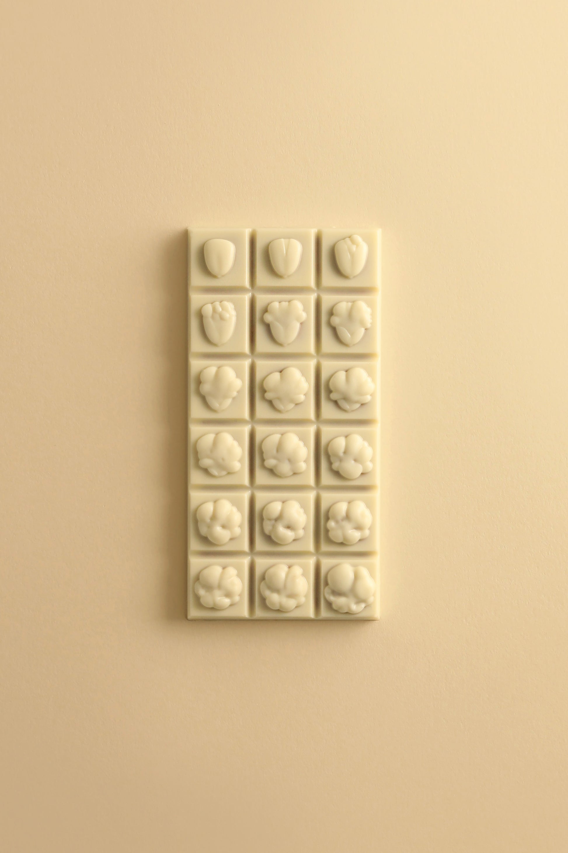 Tablette pop corn chocolat blanc