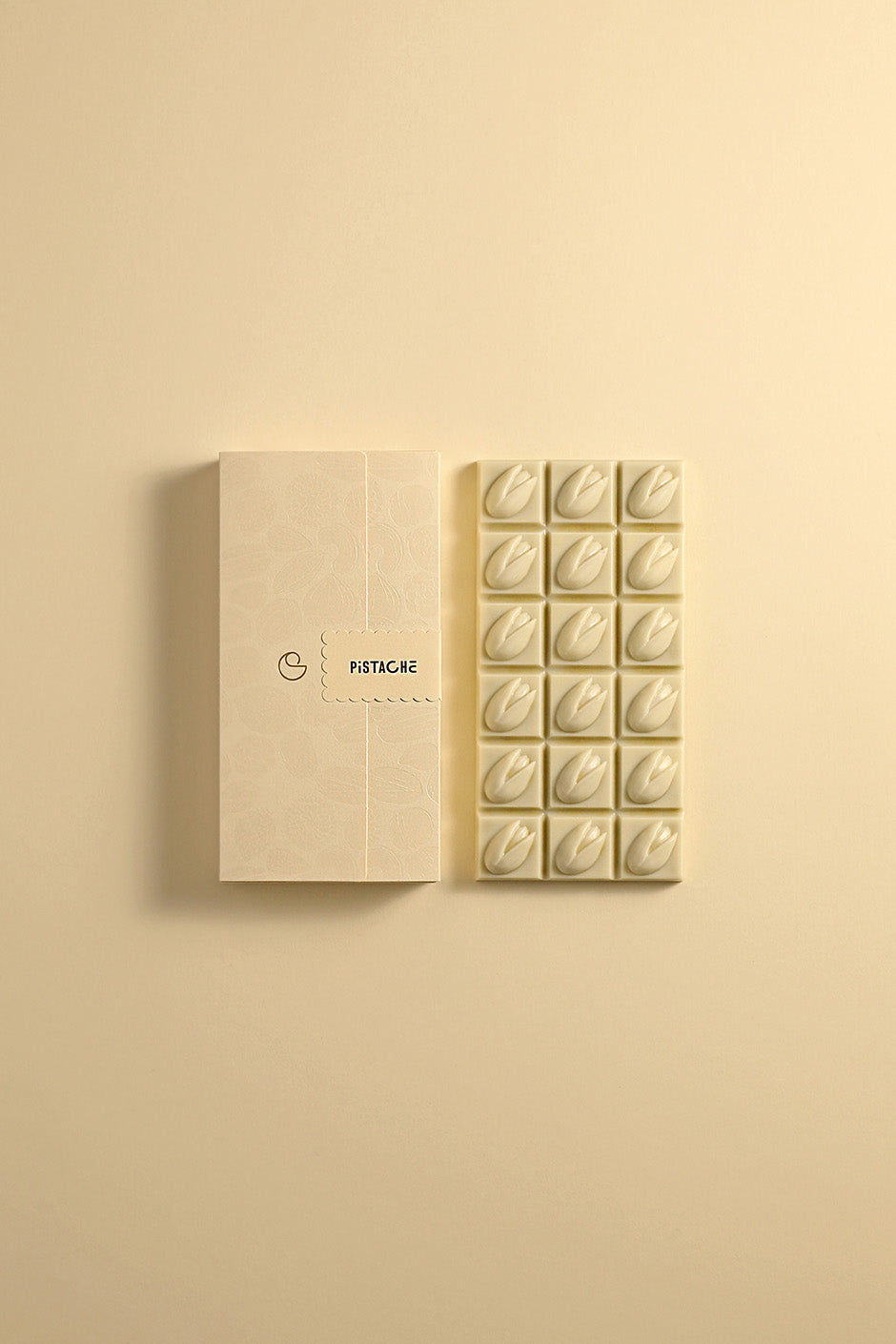 White chocolate pistachio tablet